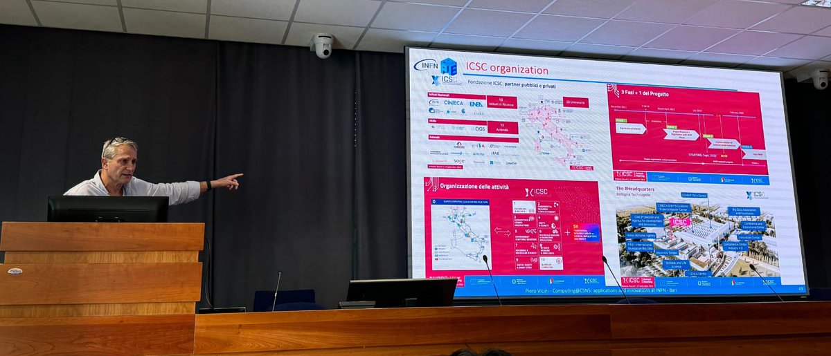 APELab_INFN's tweet photo. 🔥 Just witnessed Piero Vicini's powerful keynote on the future of #HPC in Europe at the #INFN #CSN5 Workshop on Computing! Insights about key advancements, the challenges we face, and the exciting opportunities on the horizon for High-Performance Computing. 🚀 https://t.co/oOGjiVUyXV