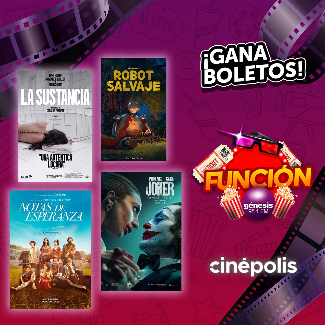 genesis981fm's tweet photo. Génesis 98.1 tiene tus accesos para que asistas a La Capital del Cine🍿🎬

Para participar:
✅Comenta tu nombre completo
✅Correo electrónico 
✅Y compartenos si prefieres palomitas o nachos👀

¡Suerte! 🍀 😉 https://t.co/uXr92y7R20