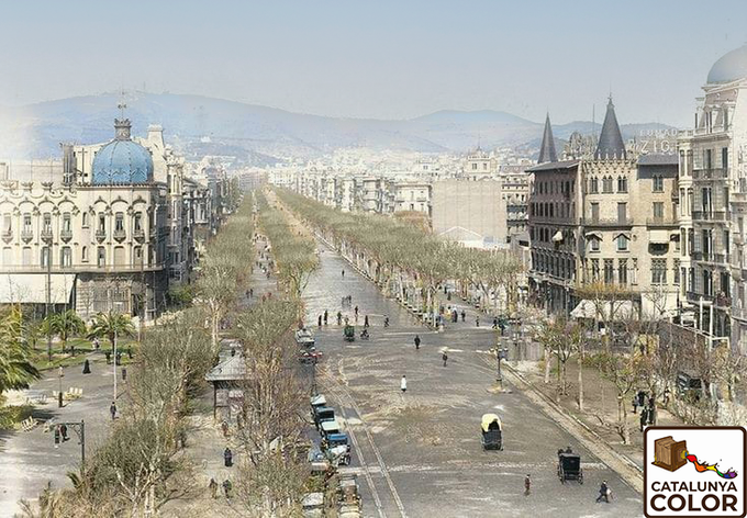 El Passeig de Gràcia, el 1910.