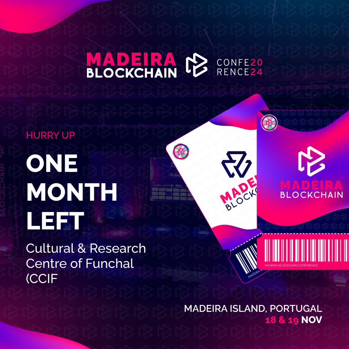 📢 The Madeira Blockchain Conference 2024 in happening in ONE MONTH! 🚀

🔥 Make sure to secure your place! 🔥
yacooba.com/madeira-blockc… 🎟️

#blockchain #madeirablockchainconference #technology #innovation #conference #mbc24 #yacooba #techscience #business #networking
