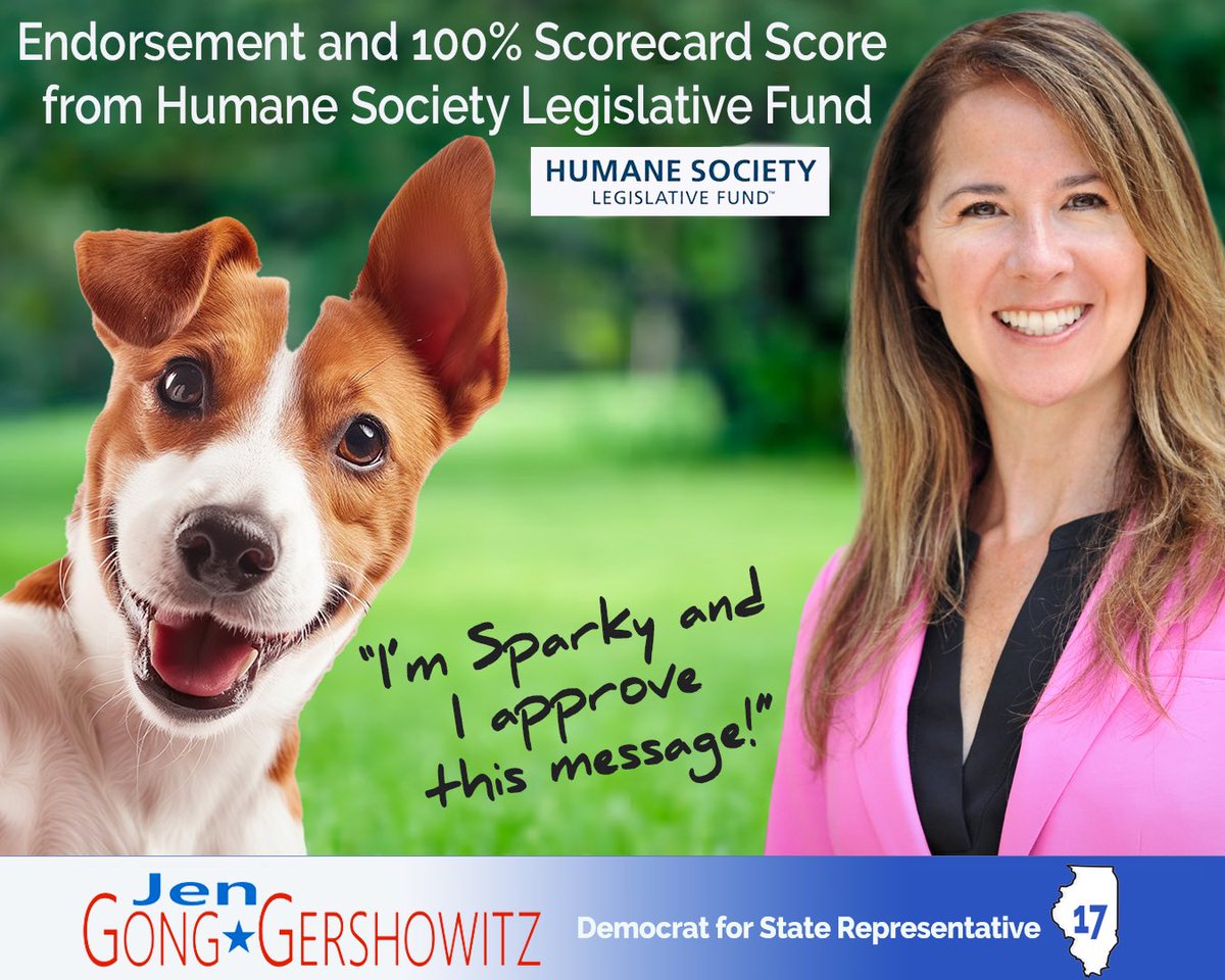 JenGGforRep's tweet image. Proud to be endorsed my the humane society legislative fund!