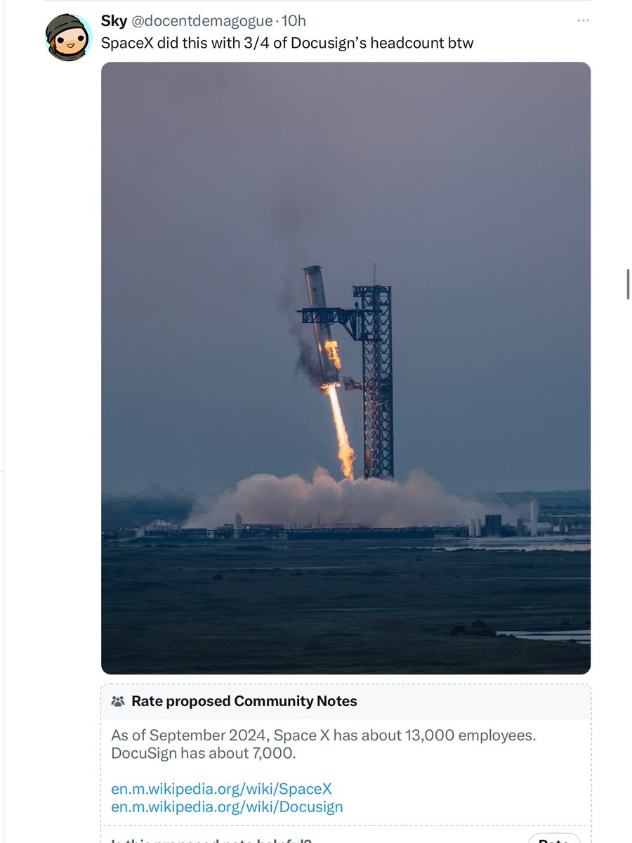 Grummz's tweet photo. Ubisoft has 18,000 employees.

Space X has 13,000.

Ubisoft: “gamers expect too much from us.” https://t.co/QpkYT7O5ws