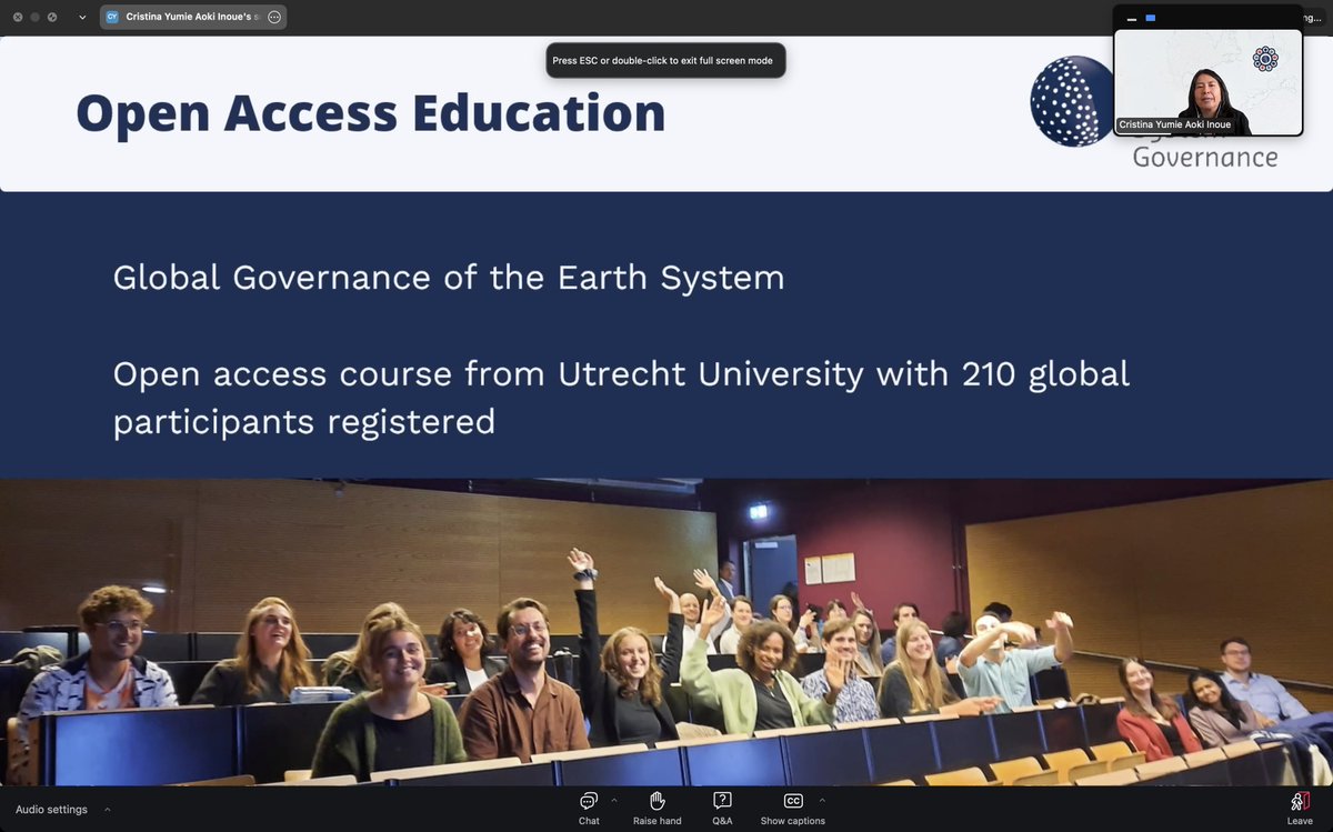 Rakhyun E. Kim (@rakhyunkim) on Twitter photo Grateful to see our course "Global Governance of the Earth System" mentioned at the opening of the Earth System Governance Forum today!
A big thank you to our guest lecturers for sharing their time and expertise.
<a href="/ESG_Project/">Earth System Governance Project</a> @UUCopernicus <a href="/UniUtrecht/">Utrecht University</a>
ℹ️earthsystemgovernance.org/education/ Grateful to see our course "Global Governance of the Earth System" mentioned at the opening of the Earth System Governance Forum today!
A big thank you to our guest lecturers for sharing their time and expertise.
<a href="/ESG_Project/">Earth System Governance Project</a> @UUCopernicus <a href="/UniUtrecht/">Utrecht University</a>
ℹ️earthsystemgovernance.org/education/