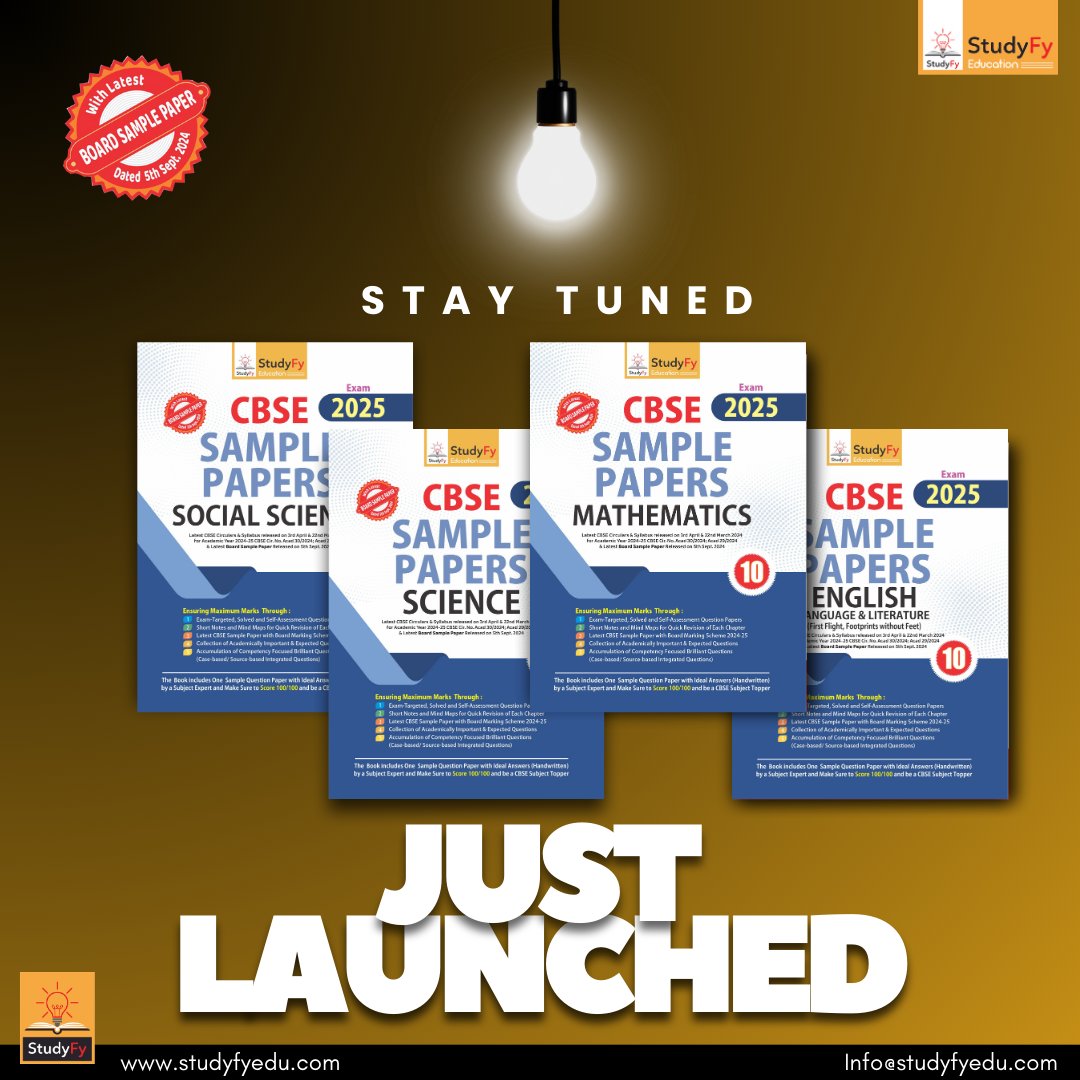 Studyfye's tweet image. Coming Soon: Sample Paper 10th & 12th by StudyFy Education. ✌Elevate your studying with expertly crafted practice questions and detailed explanations. Get ahead in your academics! 🔥
.
Soon will be available on studyfyedu.com
.
.
#cbsesamplepapers #studyfyedu #CBSE