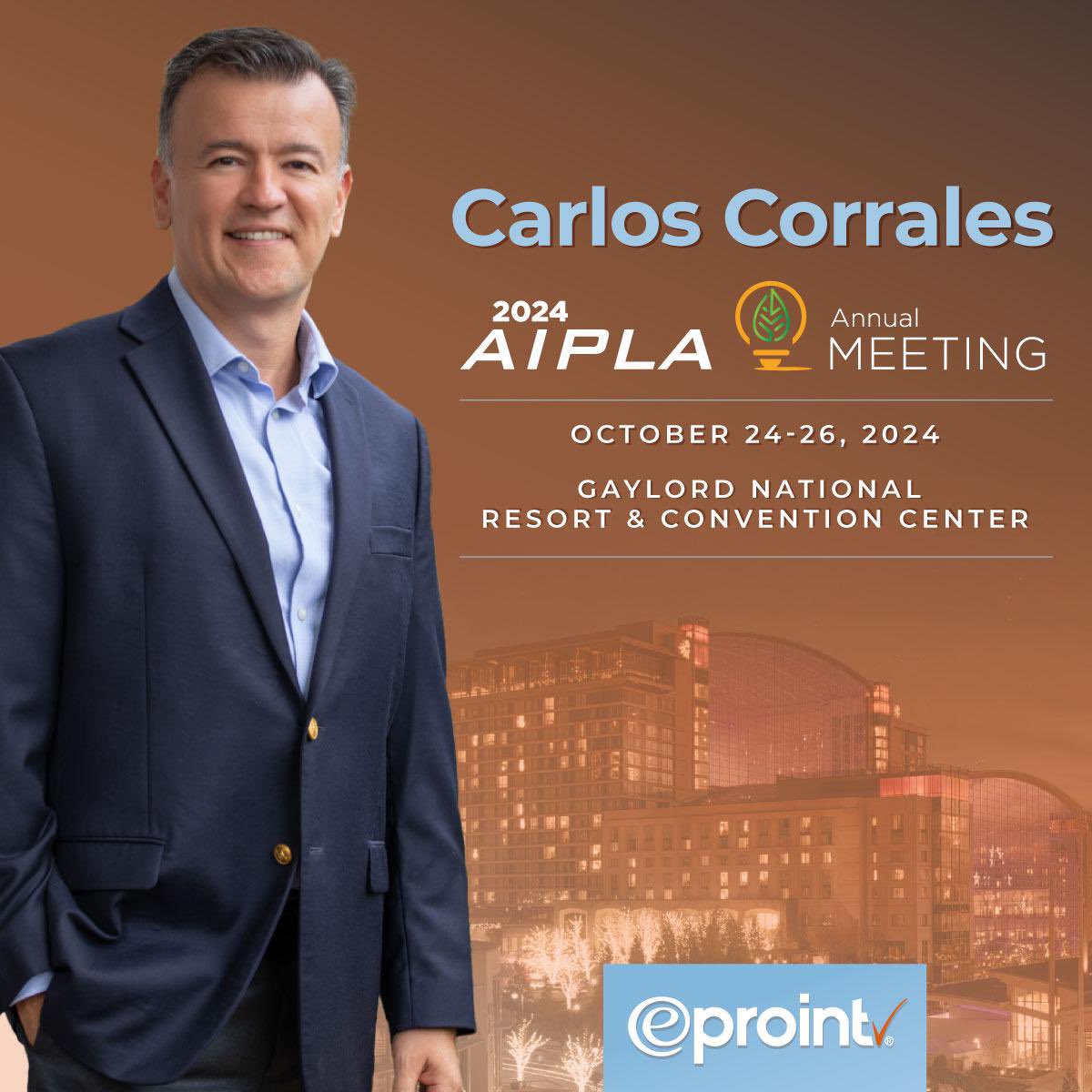 Carlos Corrales-Azuola will be attending the AIPLA 2024 Annual Meeting from October 24 to 26  in National Harbor, MD.
If you’re planning to attend, feel free to reach out to him at ccorrales@eproint.com.
#eproint #aipla2024 #centralamericaip #caribbeanip #ipmadesimple