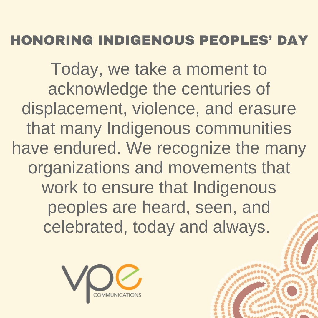 Today, we take a moment to honor the contributions of Indigenous peoples. 
#IndigenousPeoplesDay
