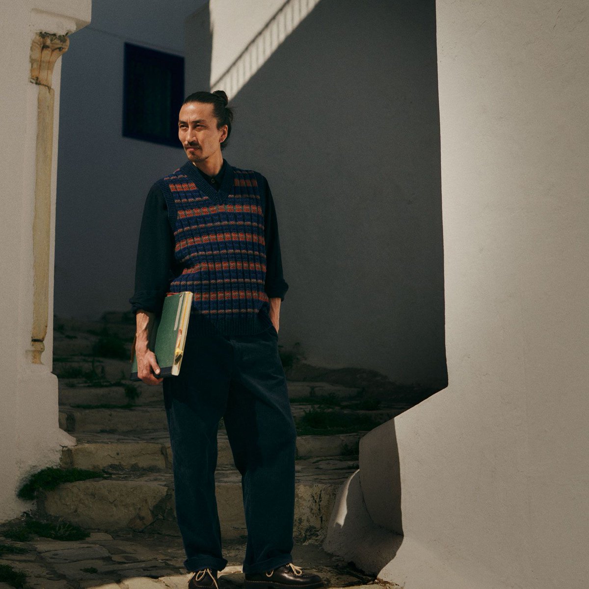 GRID STITCH · Tank Top

Our knitted tank is cut to a regular fit and made from wool. Shaped with a V-neckline and finished with a grid stitch pattern → buff.ly/4eREnfm