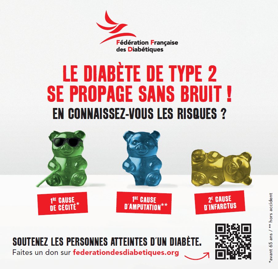 Fédération Française des Diabétiques (@fedediabete) on Twitter photo 📢 Saviez-vous que le #diabète de type 2 peut entraîner des complications graves sans signes précurseurs ? La <a href="/FedeDiabete/">Fédération Française des Diabétiques</a> se mobilise pour sensibiliser le public et soutenir les patients. 💙
👉 Découvrez comment vous pouvez aider : swll.to/hzBKaKd 📢 Saviez-vous que le #diabète de type 2 peut entraîner des complications graves sans signes précurseurs ? La <a href="/FedeDiabete/">Fédération Française des Diabétiques</a> se mobilise pour sensibiliser le public et soutenir les patients. 💙
👉 Découvrez comment vous pouvez aider : swll.to/hzBKaKd