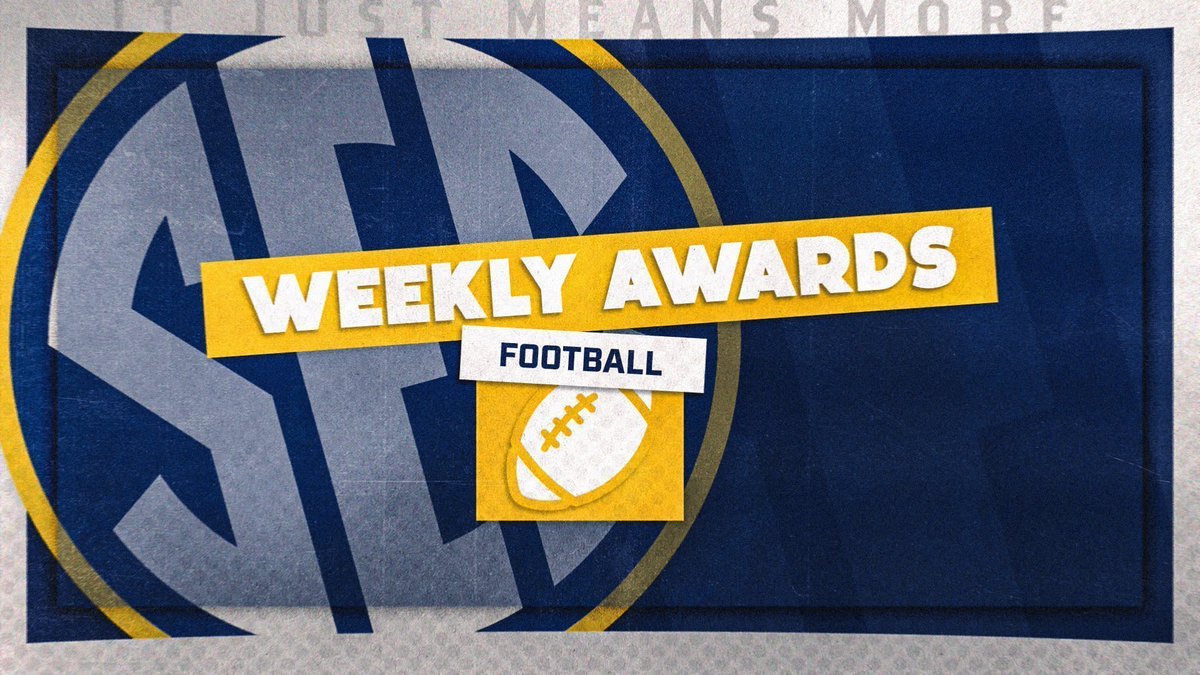 SEC's tweet photo. WK 7 | SEC Football Players of the Week   

OFFENSIVE 
Garrett Nussmeier, @LSUfootball 

DEFENSIVE
Whit Weeks, @LSUfootball 
Anthony Hill, @TexasFootball 

SPECIAL TEAMS 
Brock Taylor, @VandyFootball

OFFENSIVE LINE 
Kelvin Banks, @TexasFootball 

DEFENSIVE LINE 
James Pearce Jr., @Vol_Football
Bradyn Swinson, @LSUfootball

FRESHMAN 
Michael Van Buren, @HailStateFB
Boo Carter, @Vol_Football

https://t.co/l5d4ULjd54 | #SECFB