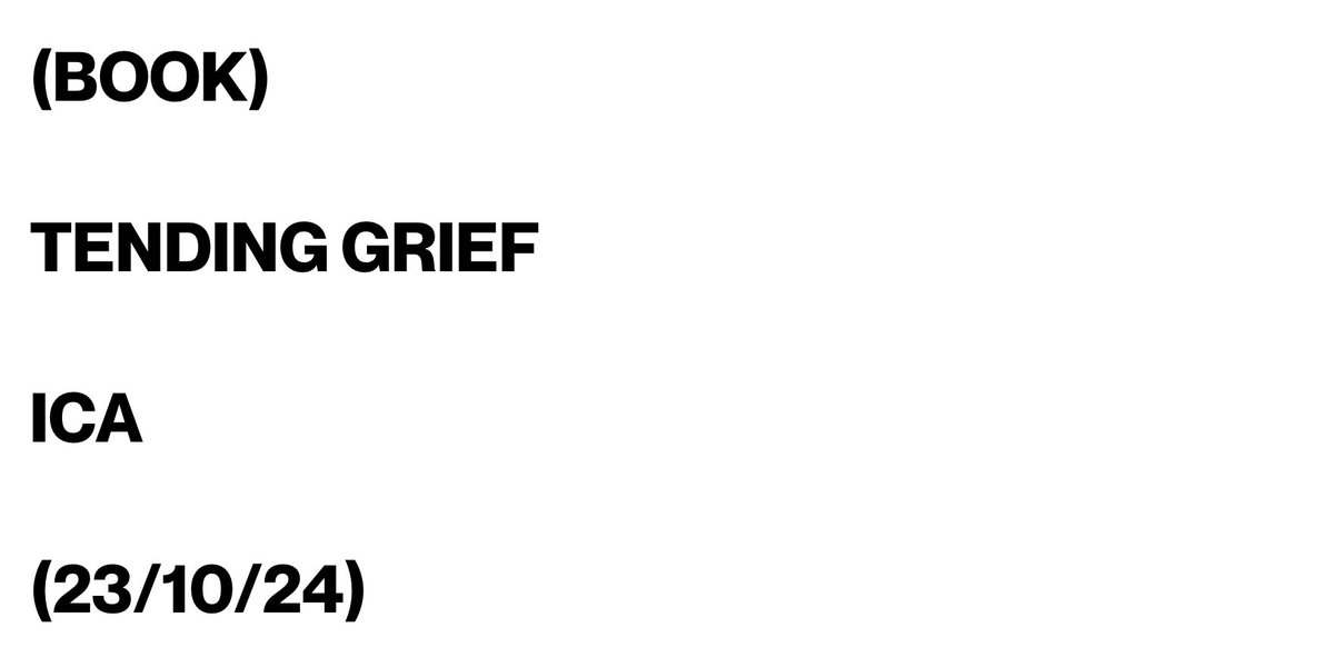 Next Wednesday, Camille Sapara Barton will join <a href="/uglyinahotway/">aisha mirza</a> and <a href="/BrewsterZachi/">Zachi Brewster</a> in conversation to celebrate the publication of their new book TENDING GRIEF in this launch event at <a href="/ICALondon/">Institute of Contemporary Arts</a>.

Find out more: bit.ly/3BJzlTP
