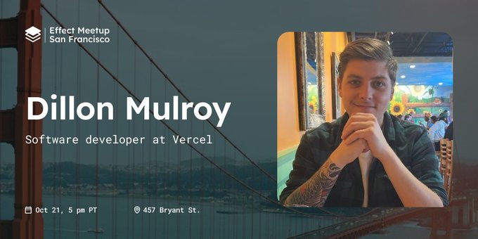 Effect Meetup speaker banner featuring Dillon Mulroy.