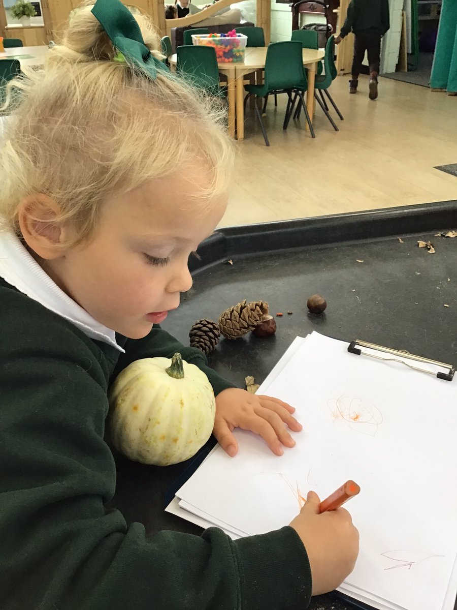 We enjoyed looking closely at and comparing different types of pumpkins today. The magnifying glasses came in very handy. Some children drew pumpkin pictures too! <a href="/st_patricks/">St Patricks Primary</a>