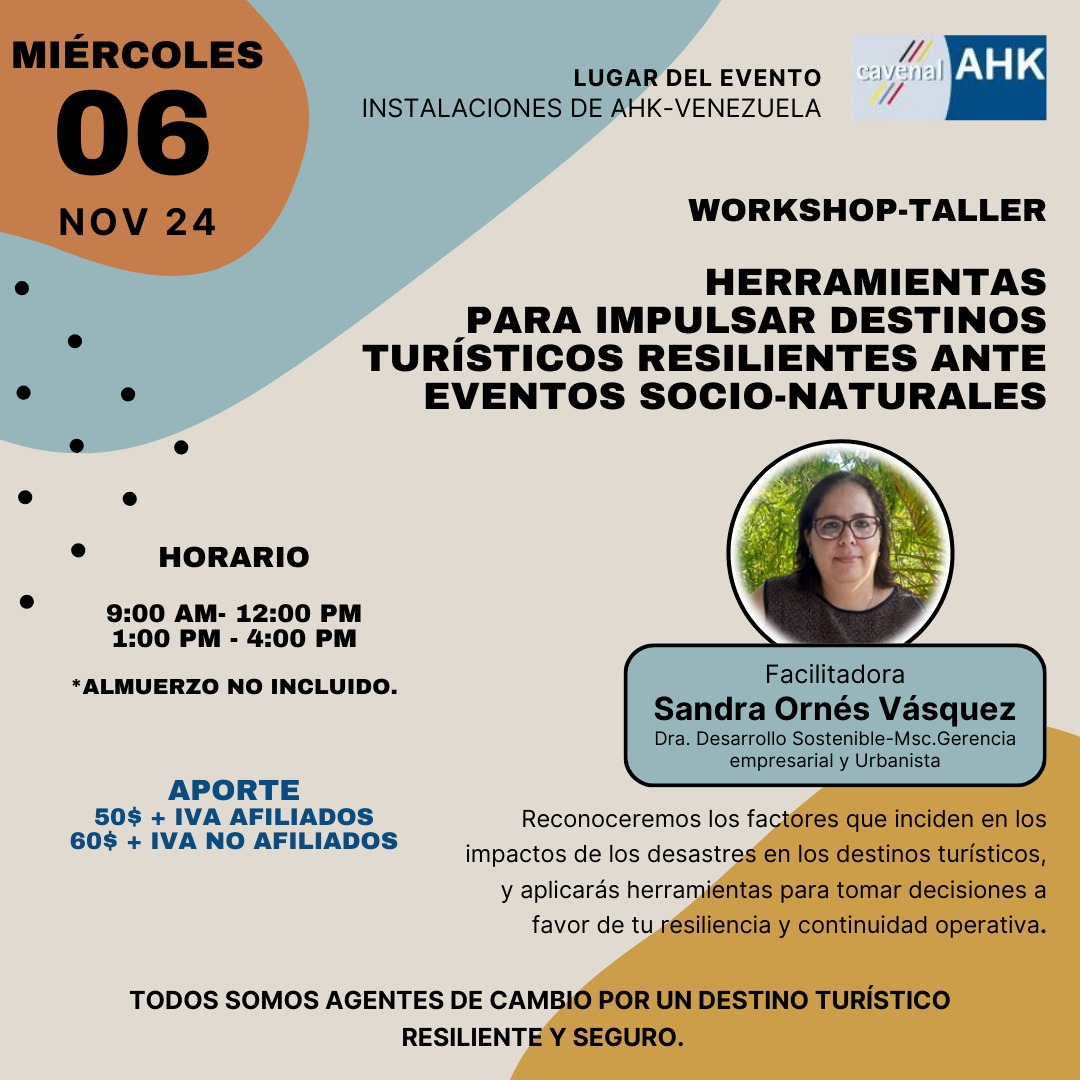 sov2011's tweet image. Propietario, gestor y operador de una instalación turística en Venezuela? ...está invitación es para ti.  Regístrate en: lp.constantcontactpages.com/ev/reg/p7xre5c…
@ahkvenezuela