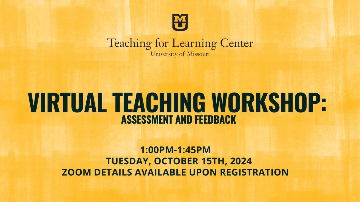 Virtual Teaching Workshop: Assessment and Feedback (Part of Grad Teaching Series and Open to all Faculty + Instructors)

This brief session is an introduction to the broad topic of assessment and feedback. 

Registration:
tlcmu.libcal.com/event/13106481