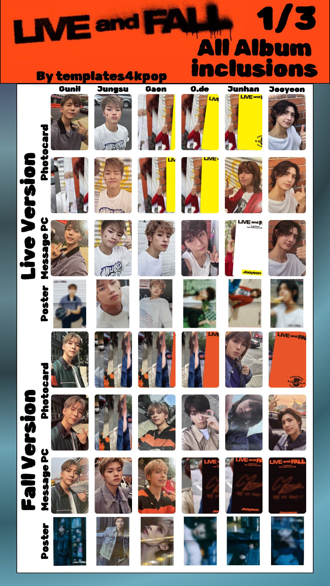 タレントカード 6pcs Xdinary Heroes MMT LIVE AND FALL pc XDINARY HEROES - LIVE and FALL [MMT] 1026 FANSIGN EVENT