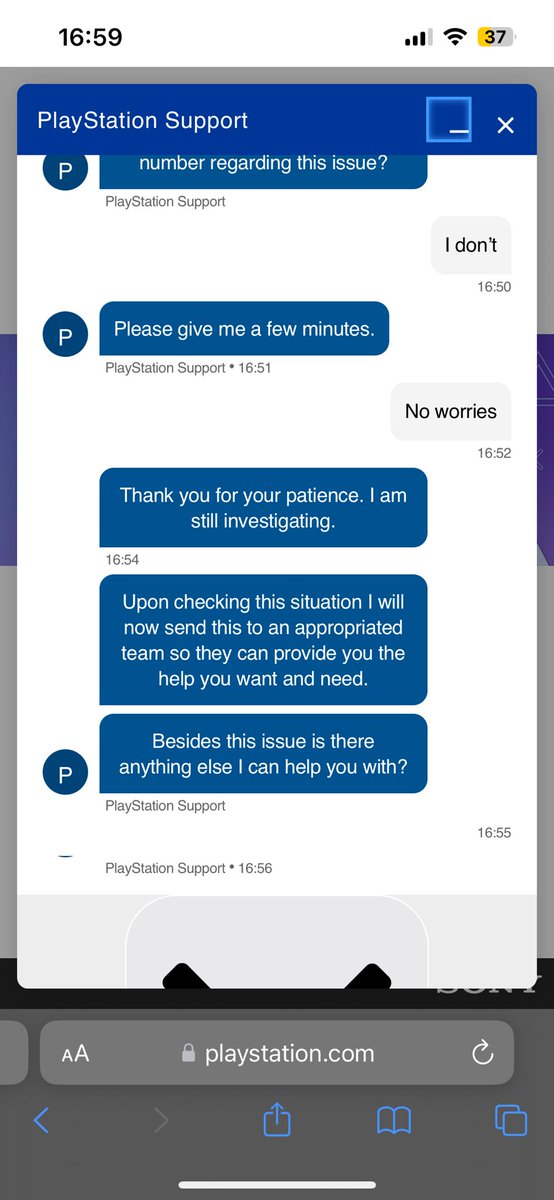 EmilyWilkins92's tweet photo. Waited nearly an hour to speak to @PlayStationUK support.. and I get cut off: now I can’t join chat. Why is it so hard to speak to someone 😤 https://t.co/uLqMkzDFzy