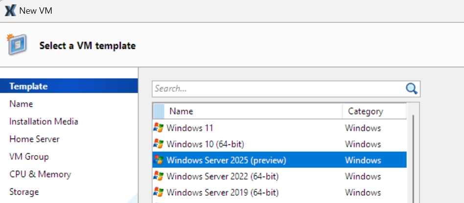 Customers who are using the XenServer 8 Early Access stream can now experiment with Microsoft Server 2025