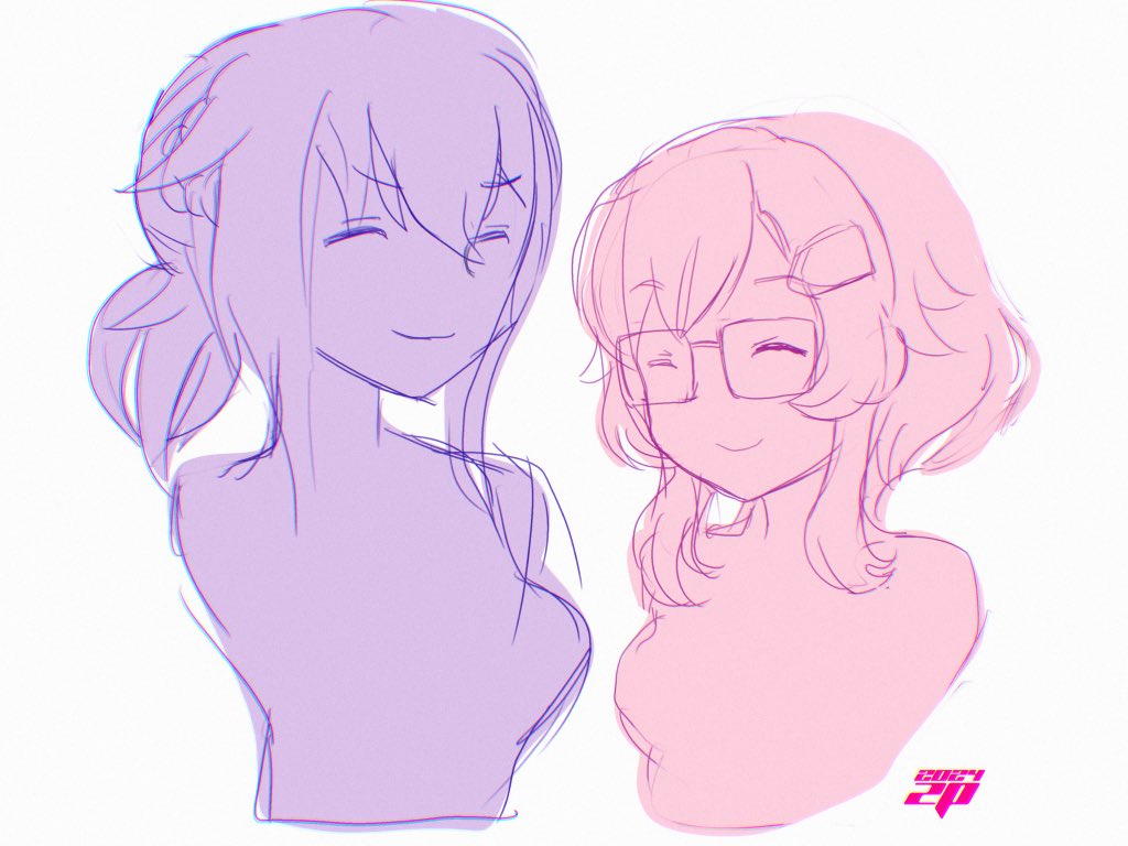 とりあえずラフ4点。あと1個描きます。
#リプ来たアクトレスのバストアップ描くやつ 