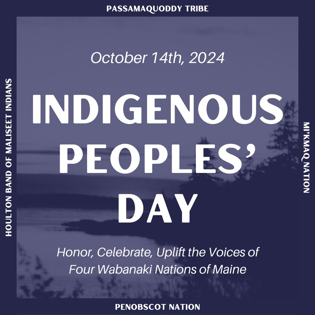 Happy Indigenous Peoples’ Day! Please take some time to read this column by Maulian Bryant, former Penobscot Nation Tribal Ambassador &amp; incoming ED of the Wabanaki Alliance, about the impact of Indigenous Peoples’ Day since it became a state holiday wabanakialliance.com/bdn-coumn-octo…

(1/2)