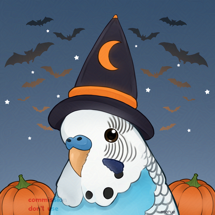 merue_art's tweet photo. Halloween birb https://t.co/OqhyK5QXO9