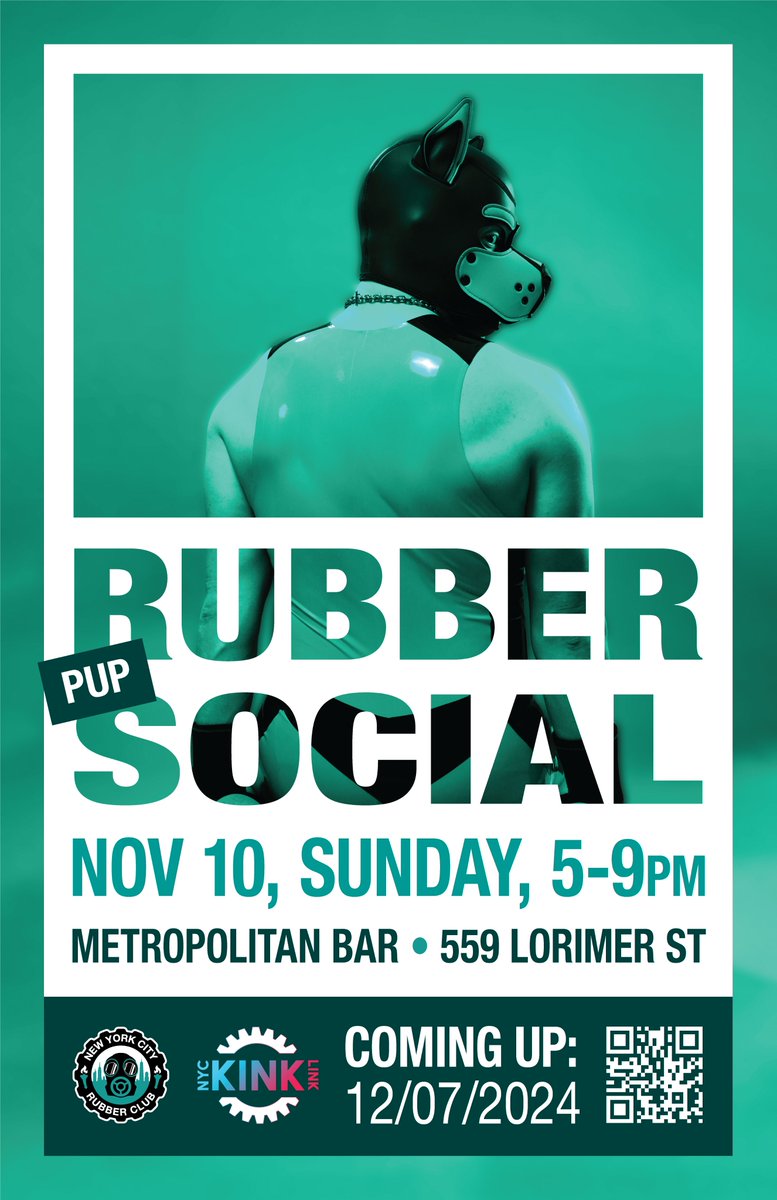 NYC Rubber Club (@nycrubberclub) on Twitter photo Join us Sunday, November 10th, 2024 for a special Rubber 'Pup' Social with some drinks, rubber, and pups at <a href="/Metropolitan_BK/">Metropolitan Bar</a> Metropolitan Bar! No gear required to hang with us! #rubber #latex #fetish #kink #rubbersocial #rubberclub #nyckink #nycfetish Join us Sunday, November 10th, 2024 for a special Rubber 'Pup' Social with some drinks, rubber, and pups at <a href="/Metropolitan_BK/">Metropolitan Bar</a> Metropolitan Bar! No gear required to hang with us! #rubber #latex #fetish #kink #rubbersocial #rubberclub #nyckink #nycfetish