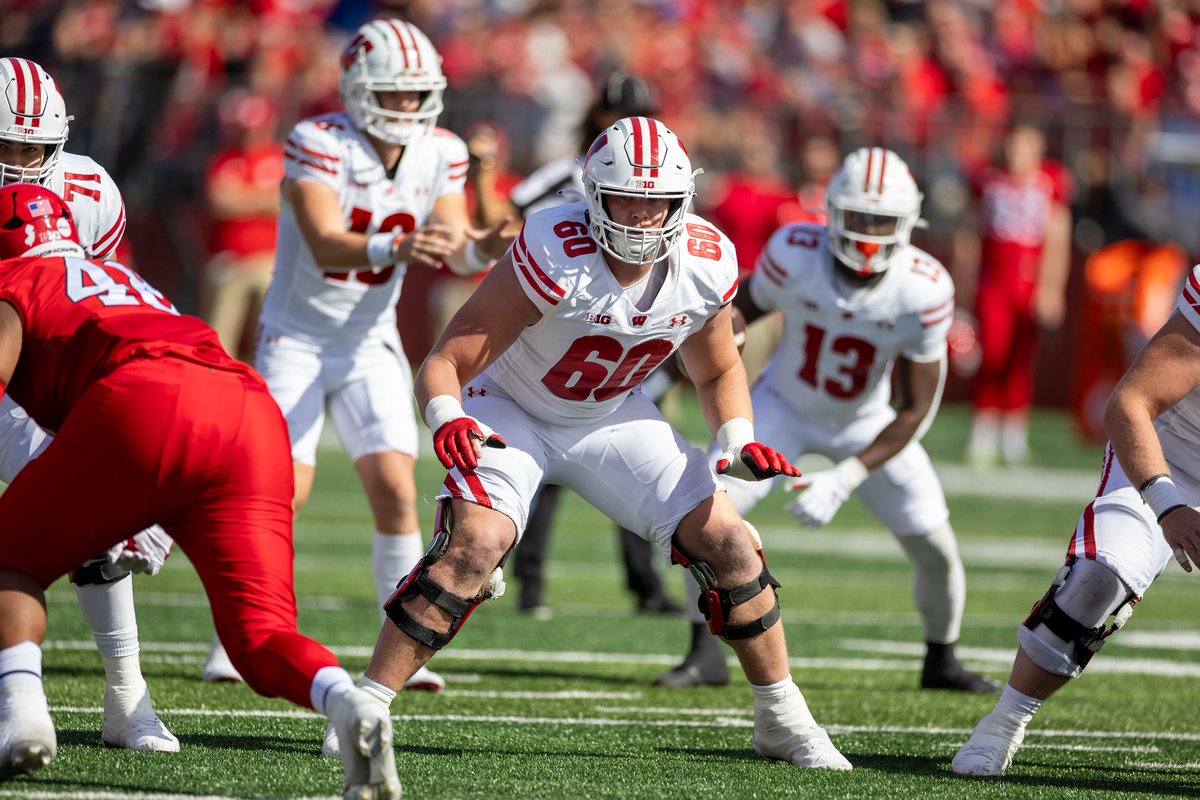 Nate Jelinek (@natejelinek) on Twitter photo Wisconsin's O-line has set the tone lately ⬇️
- 1.0 sack allowed over the last 3 games (2nd fewest in the Big Ten during conf. play/3rd nationally)
- Allowed 1 pressure at Rutgers (<a href="/PFF_College/">PFF College</a>)
- Rushing: 214.3 ypg, 5.69 ypc, 11 TDs in conf. play (All <a href="/B1Gfootball/">Big Ten Football</a> bests) Wisconsin's O-line has set the tone lately ⬇️
- 1.0 sack allowed over the last 3 games (2nd fewest in the Big Ten during conf. play/3rd nationally)
- Allowed 1 pressure at Rutgers (<a href="/PFF_College/">PFF College</a>)
- Rushing: 214.3 ypg, 5.69 ypc, 11 TDs in conf. play (All <a href="/B1Gfootball/">Big Ten Football</a> bests)