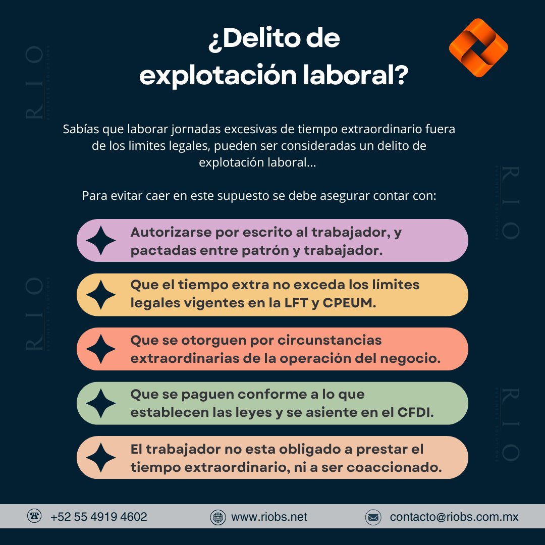 RioBSolutions's tweet image. #TiempoExtra #Nómina #nóminaelectrónica #ContabilidadEmpresarial #contabilidad #ContabilidadProfesional #contabilidadparaemprendedores #negocios #negociosonline #explotaciónlaboral #pymesmexico #pymes