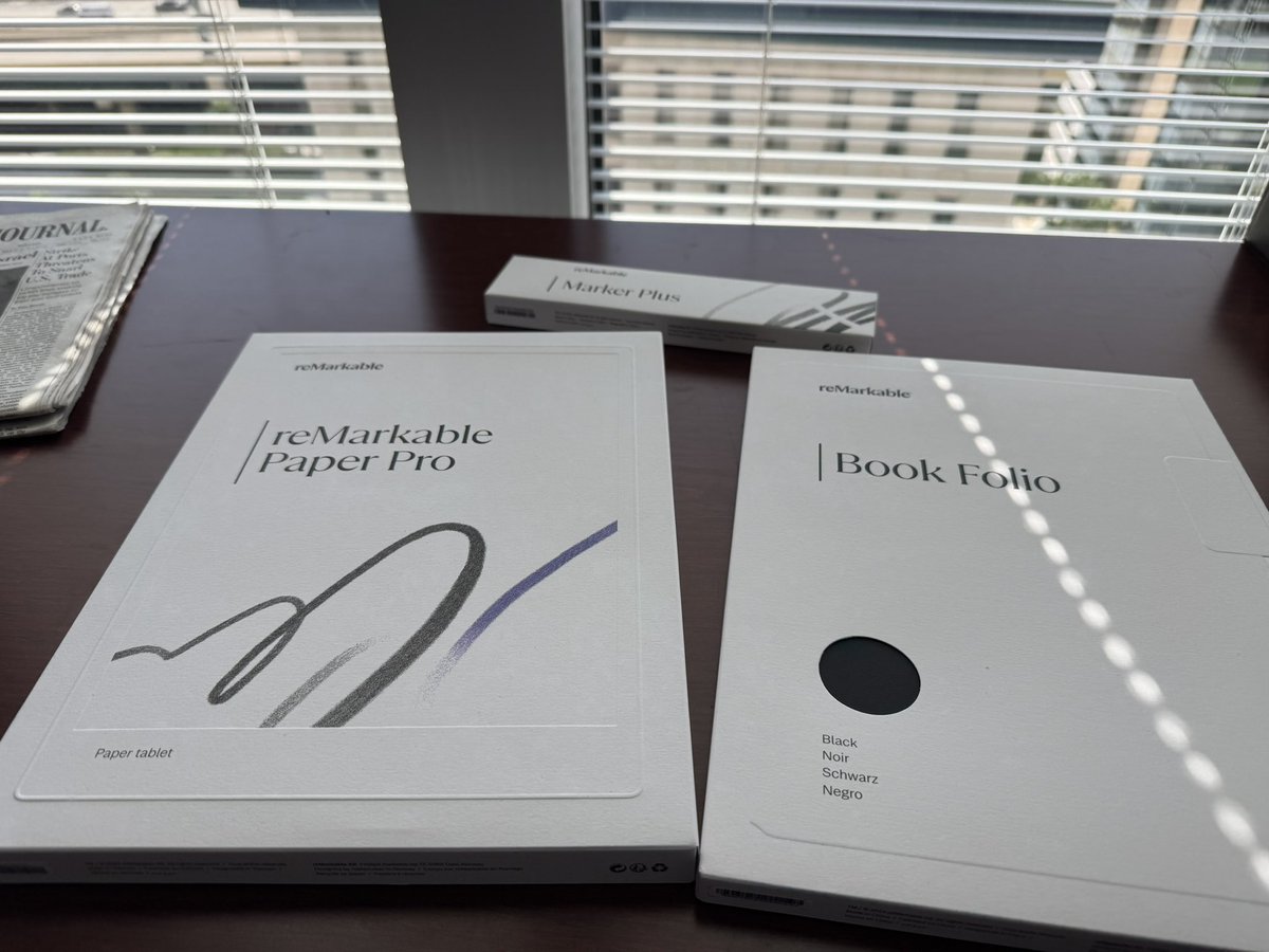 suburbancyber's tweet photo. Got a new toy to test in the office. Time to get organized! Super excited for this. @remarkablepaper #remarkablepaperpro https://t.co/tOxbMRUPlK
