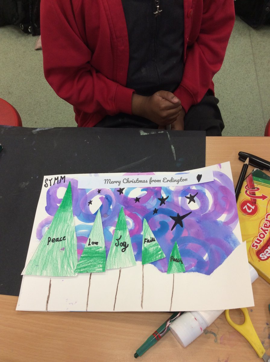 The year 5 Art club had a lovely time creating their early Christmas art.