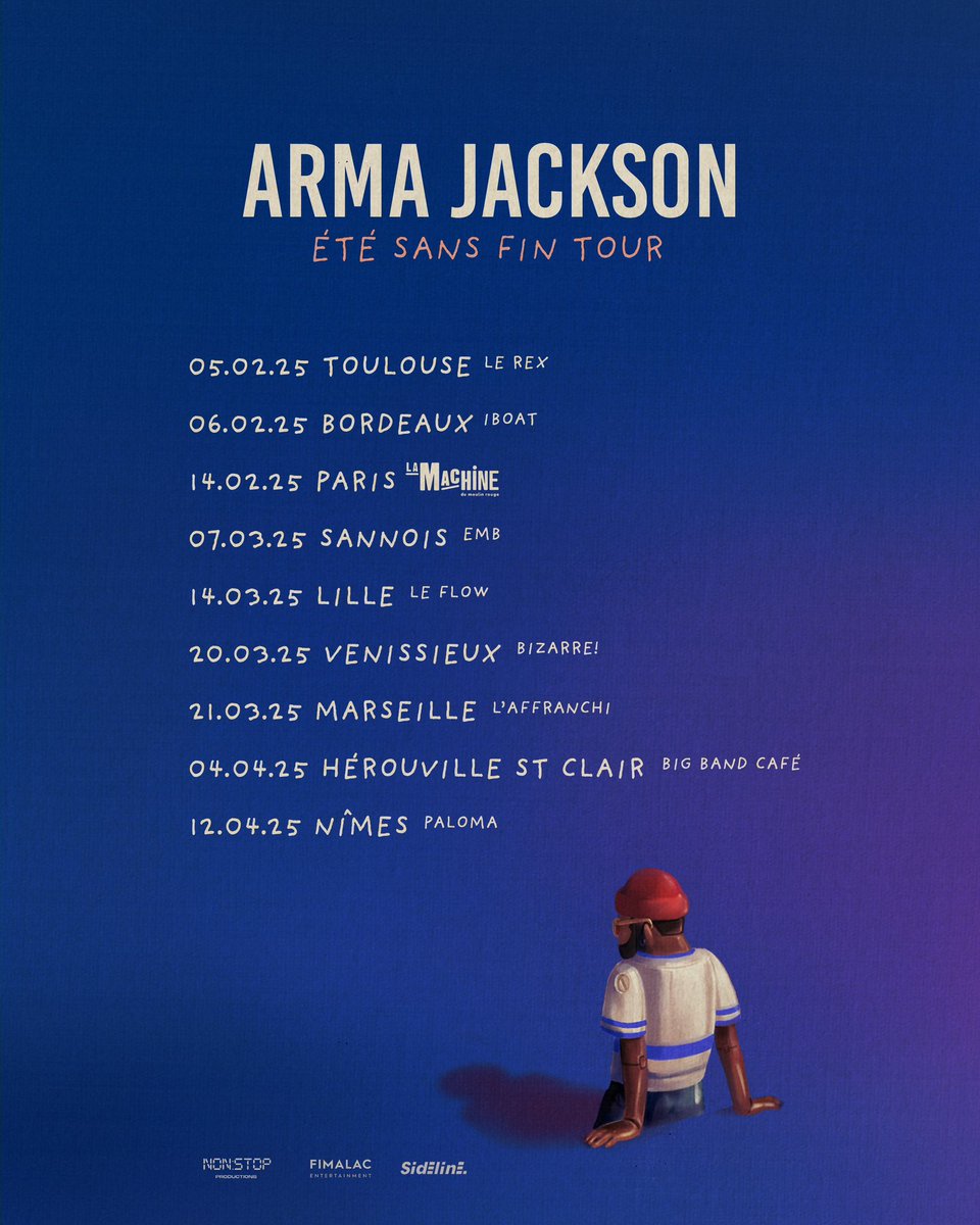 Été sans fin, la tournée. 💙🙏🏾

Billetterie : nonstopproductions.fr/fr/arma_jackson
