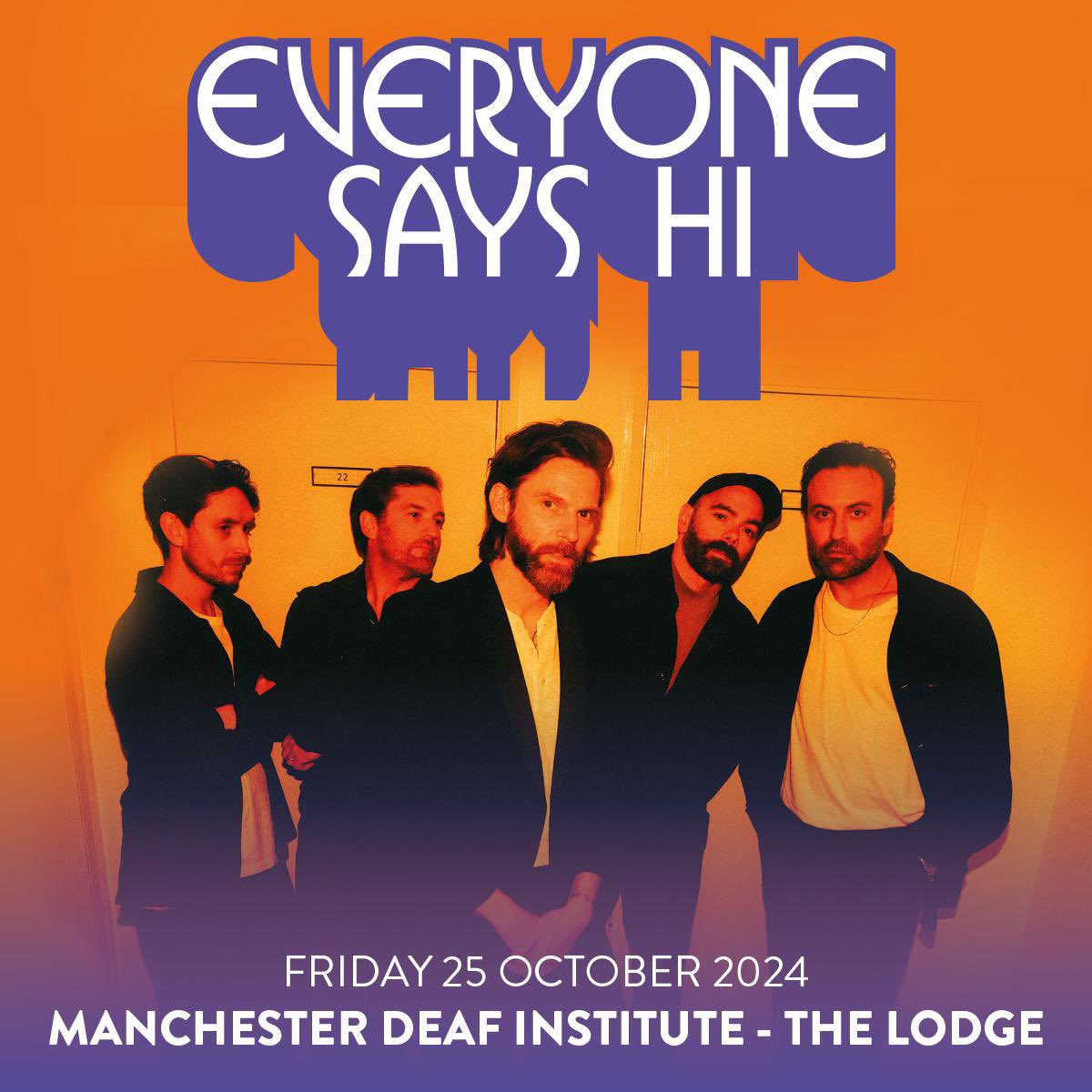 Thanks for having us today <a href="/XSManchester/">XS Manchester - 106.1 FM, DAB+ & App</a> ! Keep your ears and eyes peeled for when the session goes live. Everyone Says Hi will be back in Manchester on Friday 25th October at <a href="/DeafInstitute/">The Deaf Institute</a> for our gig, and we can’t wait.

Tix on sale here: ESH.lnk.to/UKTixTW