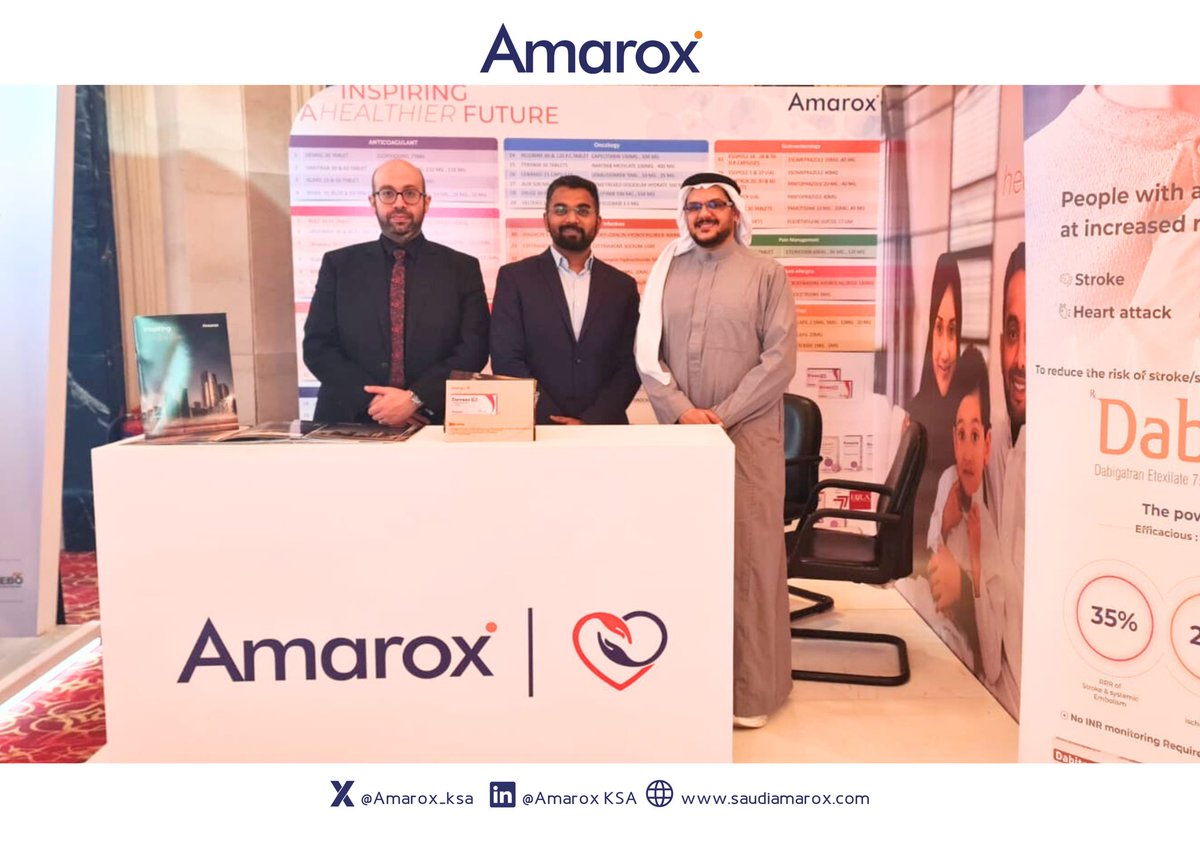 Amarox_ksa's tweet photo. في إطار مشاركة #شركة_أماروكس_السعودية_للصناعة في مؤتمر المستشفى السعودي الألماني للأوعية الدموية، استعرضت الشركة أحدث حلول الرعاية الصحية مع نخبة من الخبراء والمختصين في مجال صحة الأوعية الدموية، بهدف تعزيز الالتزام الريادي بتطوير هذا القطاع الحيوي.
#Amarox https://t.co/6Ult0UXeFp