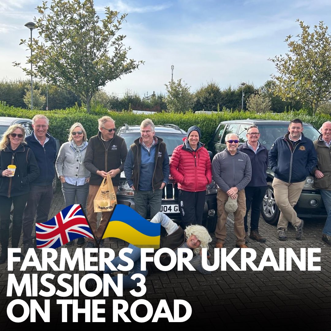 drivingukraine's tweet image. As you read this message there’s a group of 11 farmers driving 6 more vehicles to the Ukrainian frontlines to hand over to the brave souls on the Eastern Front. Feet to the floor, Unstoppable support from the Farmers of Britain.
#ukraine
