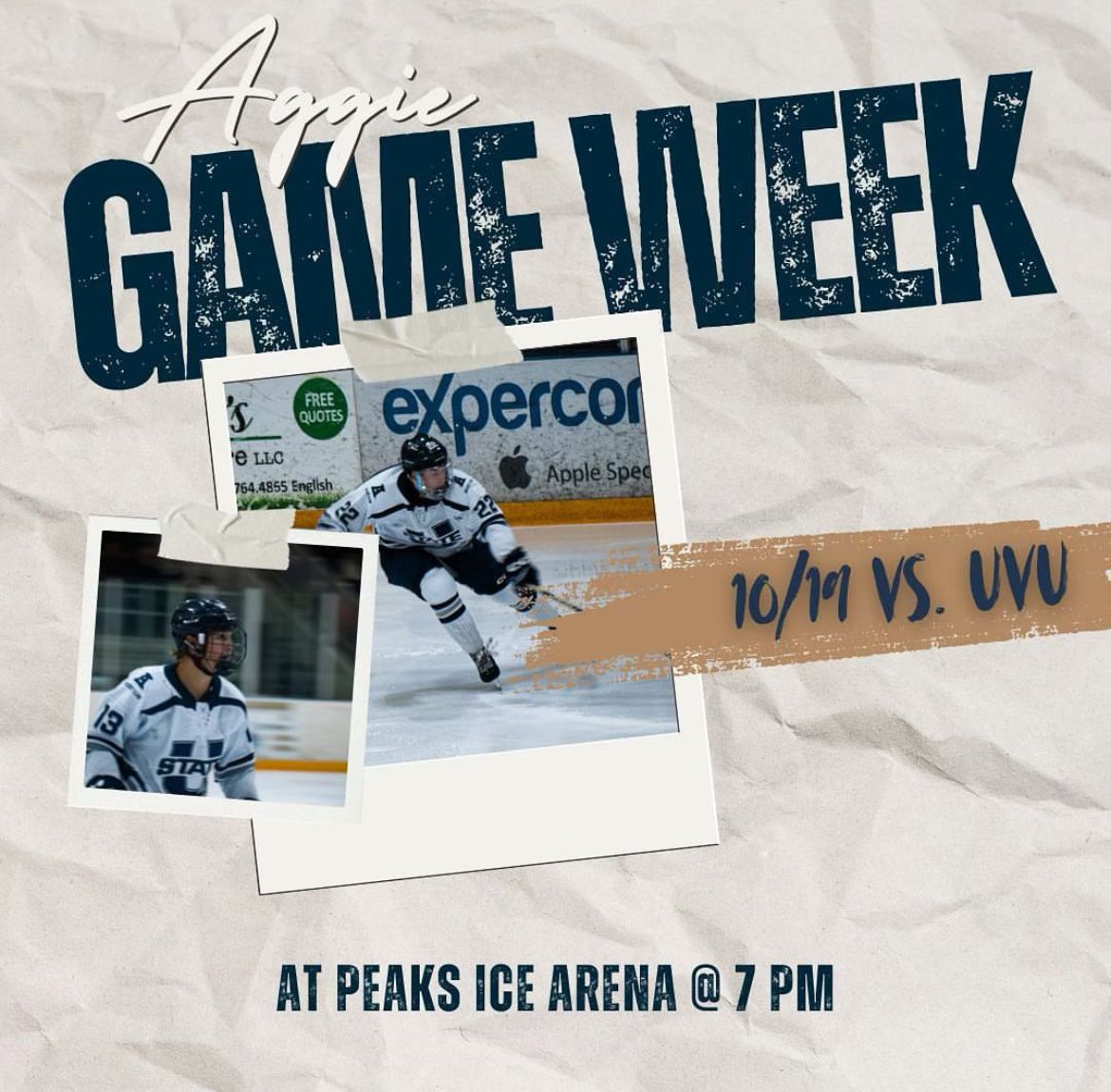This week the team is heading south to play the UVU Wolverines. The livestream link will be posted. Go Aggies!
#ustate #goaggies #acha #collegehockey