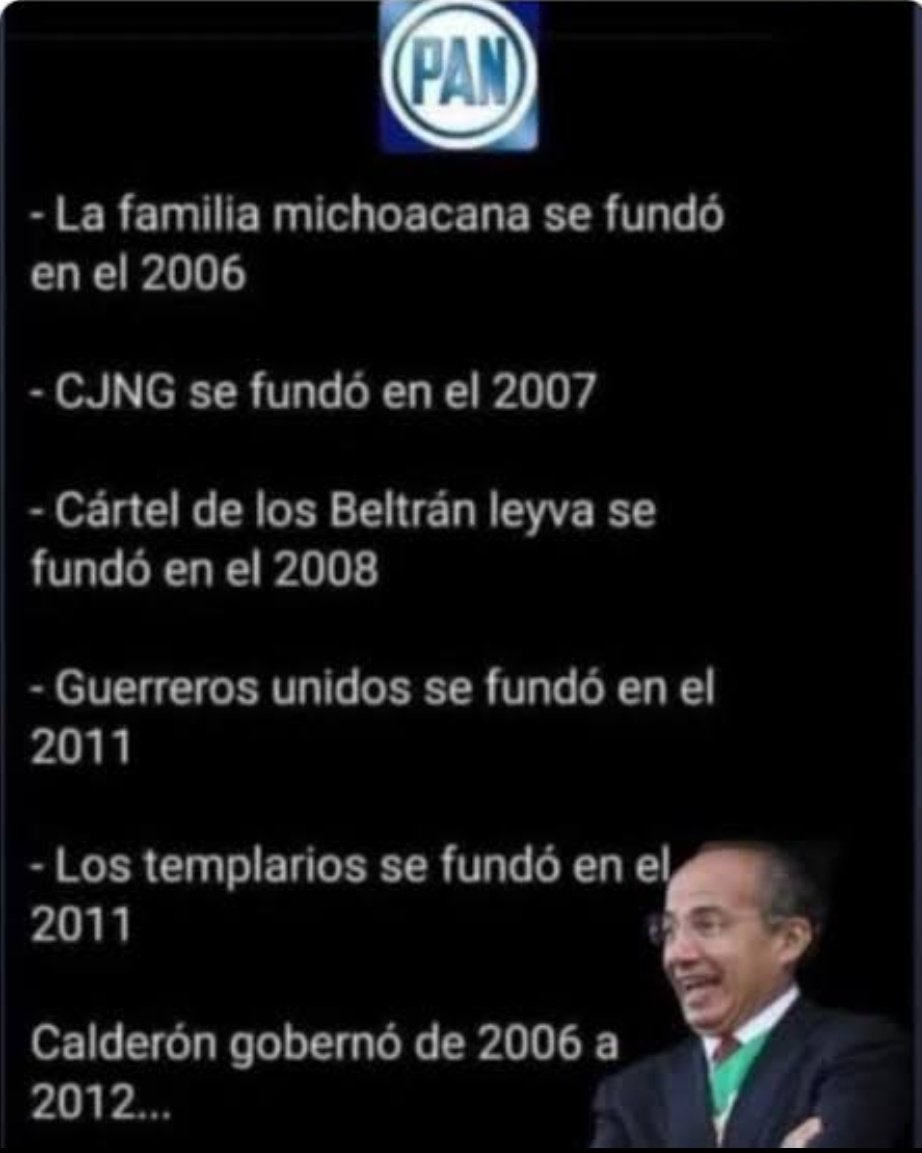 J4feT_25's tweet photo. Que dice @FelipeCalderon que en su sexenio (espurio) si combatió al Narcotráfico.

¿Le creemos o qué opinan? https://t.co/JxsJBJDXg2