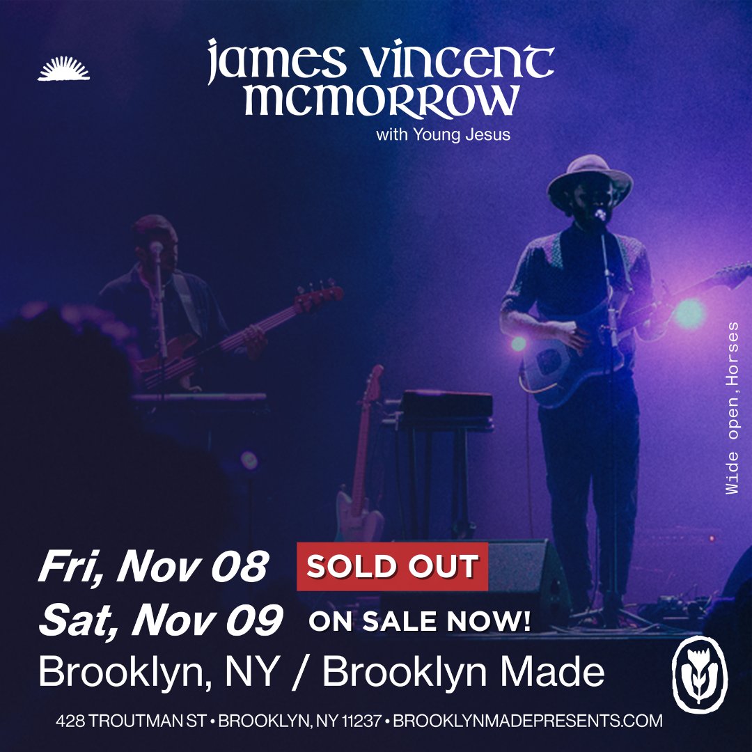 Brooklyn Made Presents (@bkmadepresents) on Twitter photo .<a href="/jamesvmcmorrow/">James Vincent McMorrow</a>'s first show at Brooklyn Made with <a href="/youngjesusband/">youngjesusband</a> is sold out. There is still time to get ticket's for night two on Saturday, November 9. Grab yours here: bit.ly/4d2THoH .<a href="/jamesvmcmorrow/">James Vincent McMorrow</a>'s first show at Brooklyn Made with <a href="/youngjesusband/">youngjesusband</a> is sold out. There is still time to get ticket's for night two on Saturday, November 9. Grab yours here: bit.ly/4d2THoH
