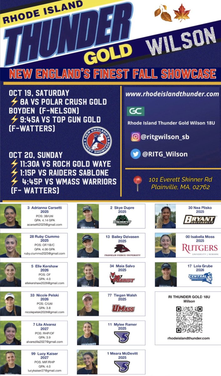 📣Check us out! 🚨 Back at it this weekend @ New Englands Finest Fall Showcase‼️

 ⏰ Oct 19th &amp; 20th
📍PAL Complex
      101 Everett Skinner Rd
      Plainville, MA 02762

🧨 Don’t sleep on this talented squad! 🙌🏼 Diamond 💎 girls! LET’S GO!!! 💥⚡️💯