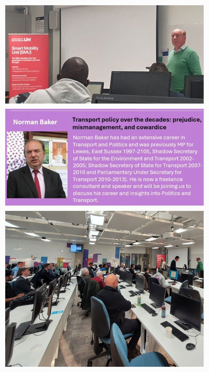 Alex Buckland-Stubbs (@alexstubbs92) on Twitter photo It was fantastic to be joined by Norman Baker <a href="/UniofHerts/">University of Hertfordshire</a> on Friday evening for our first <a href="/HertsGEP/">Geography, Environment & Planning at Herts</a> Masters seminar series session of this academic year, sharing valuable insights, experiences and reflections of his extensive career in Transport and Politics. It was fantastic to be joined by Norman Baker <a href="/UniofHerts/">University of Hertfordshire</a> on Friday evening for our first <a href="/HertsGEP/">Geography, Environment & Planning at Herts</a> Masters seminar series session of this academic year, sharing valuable insights, experiences and reflections of his extensive career in Transport and Politics.