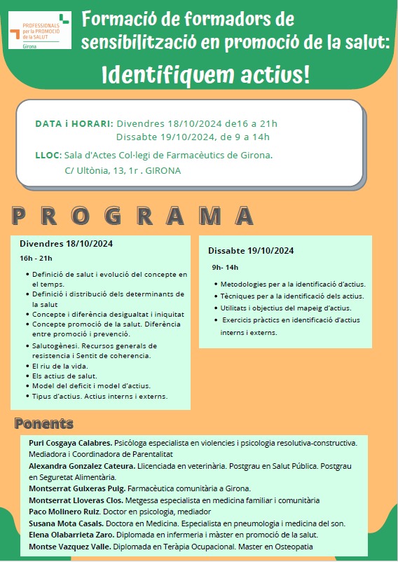 Professionals per la Promoció de la Salut (@promosalutgi) on Twitter photo Encara ets a temps d'apuntar-te,curs gratuït i acreditat es durà a terme aquest divendres dia 18 i dissabte 19.👇
Fes la inscripció👇 docs.google.com/forms/d/e/1FAI…
<a href="/COIGIrona/">Col·legi Oficial d'Infermeres/ers de Girona</a> <a href="/ColFiCat/">CFC</a> <a href="/ColVetGi/">Col·legi de Veterinaris de Girona</a> <a href="/COMGirona/">COL·LEGI METGES GI</a> <a href="/copc_cat/">Ψ Col·legi Oficial de Psicologia de Catalunya</a> <a href="/coplefc/">COPLEFC</a> <a href="/COTOC_cat/">COTOC</a> <a href="/FarmaceuticsGi/">COF Girona</a> <a href="/treballsocial1/">Col·legi de Treball Social de Catalunya</a> <a href="/Dipsalut/">Dipsalut</a> Encara ets a temps d'apuntar-te,curs gratuït i acreditat es durà a terme aquest divendres dia 18 i dissabte 19.👇
Fes la inscripció👇 docs.google.com/forms/d/e/1FAI…
<a href="/COIGIrona/">Col·legi Oficial d'Infermeres/ers de Girona</a> <a href="/ColFiCat/">CFC</a> <a href="/ColVetGi/">Col·legi de Veterinaris de Girona</a> <a href="/COMGirona/">COL·LEGI METGES GI</a> <a href="/copc_cat/">Ψ Col·legi Oficial de Psicologia de Catalunya</a> <a href="/coplefc/">COPLEFC</a> <a href="/COTOC_cat/">COTOC</a> <a href="/FarmaceuticsGi/">COF Girona</a> <a href="/treballsocial1/">Col·legi de Treball Social de Catalunya</a> <a href="/Dipsalut/">Dipsalut</a>