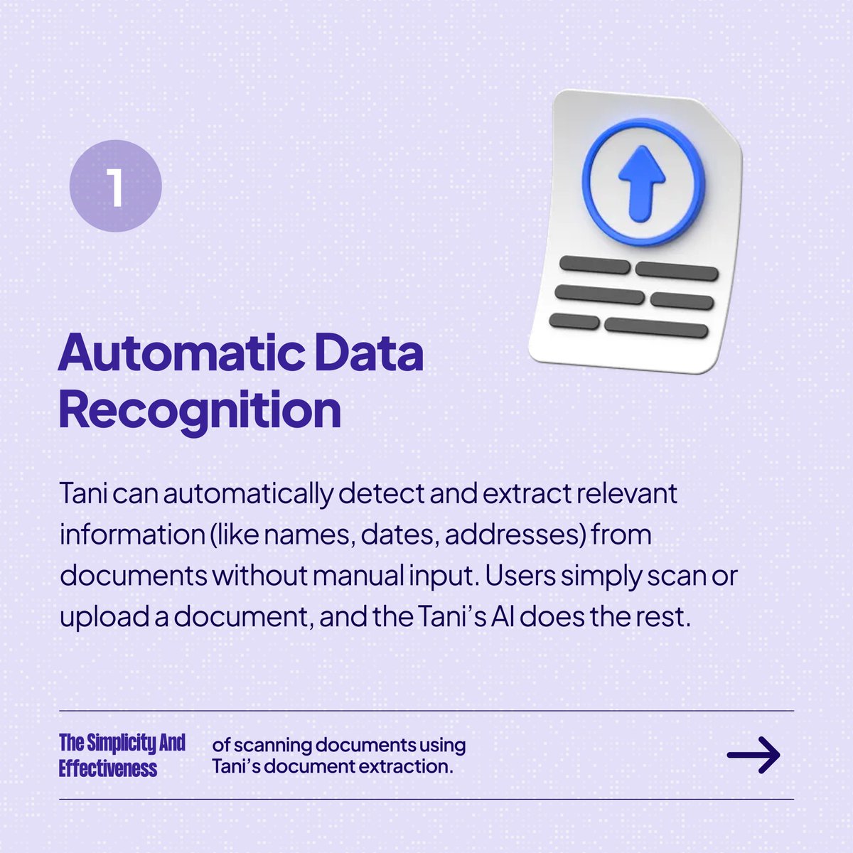 usetani_ai's tweet image. Say goodbye to Manual Data entry, With Tani’s document extraction, just a snap, scan, and let the magic happen. Easy, efficient and eliminate typing errors.#TaniTech #DocumentExtraction #SimplifyYourLife