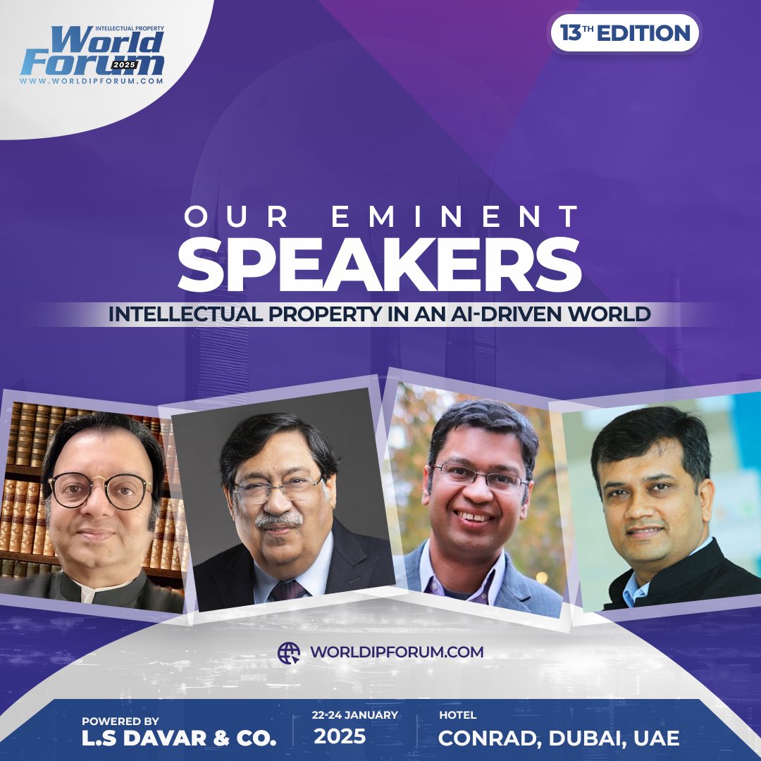 Excited for WIPF Dubai 2025 from 22-24 Jan! Join global IP professionals to explore the future of Intellectual Property in an AI-driven world. Don’t miss this insightful event! #WIPFDubai2025 #IntellectualProperty #AIInnovation