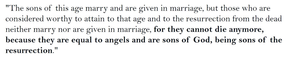 jctrisler's tweet photo. As sons of the resurrection, we will be given immortal bodies like those of the angels. Thus we will inherit the Kingdom of God as children of God and joint-heirs with Christ (Romans 8:16-17). 

This is what Jesus was talking about in Luke 20:34-36 when He said: https://t.co/DVFv9p2KFE