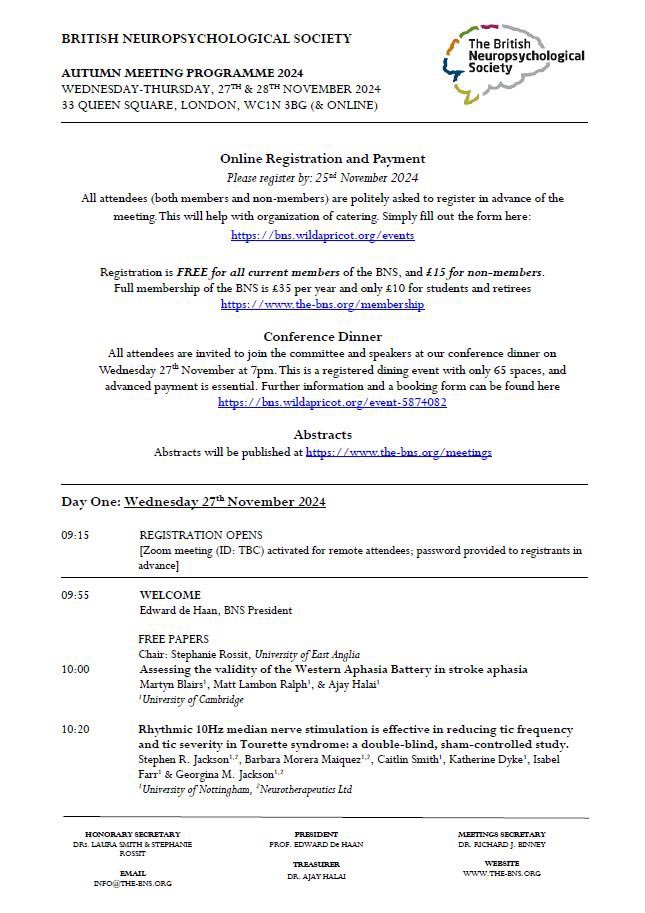 The British Neuropsychological Society tweet media