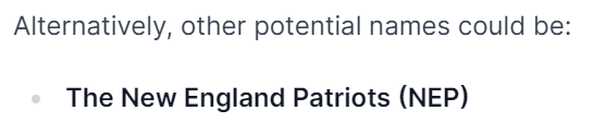 Jeni_warstudies's tweet photo. I'm writing a scenario for violent unrest in the UK in 2030, and out of curiosity asked our university's new AI platform to suggest some names for a future far-right extremist party. None of them are great but this one takes the cake: https://t.co/tqbsxvTdcb