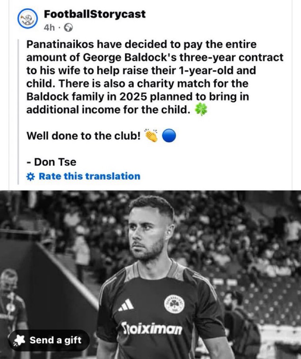 FootbalIhub's tweet photo. Unbelievable gesture from Panathinaikos to pau out George Baldock's 3 year contract to his wife 👏❤️🇬🇷 https://t.co/QtixeHmnpa