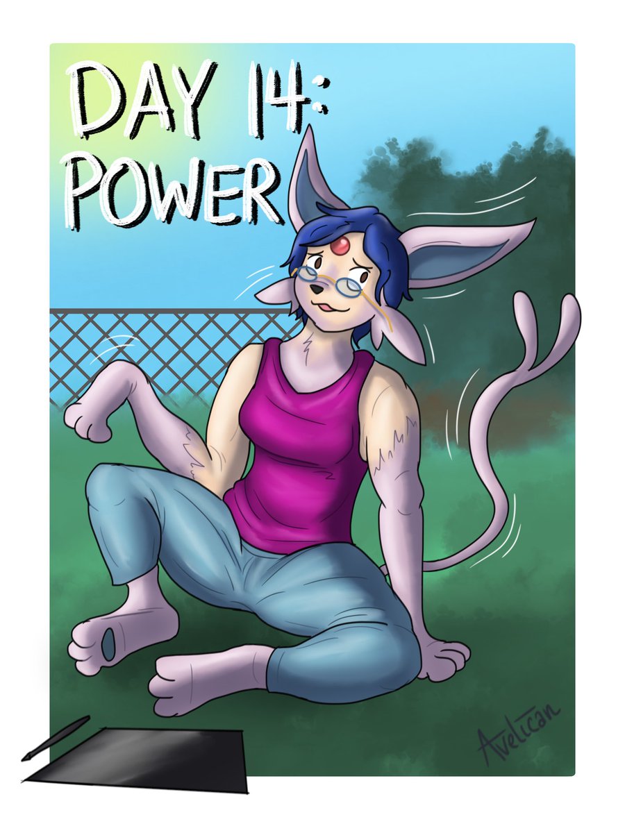 #Octransfur Day 14

The entry for this Pokémon says it builds psychic power as it bathes in sunlight! I’m sure <a href="/CalliEchoTF/">@calliecho.es</a> can attest to that~
#TFEveryday #transfur