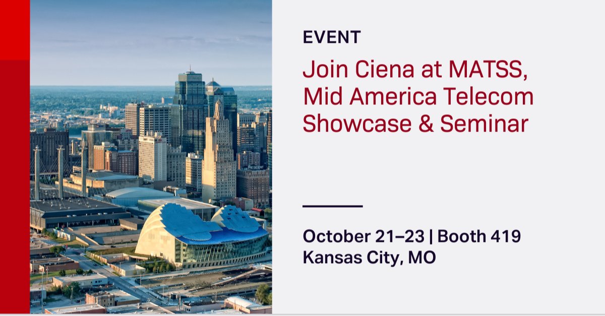 tdimicelli's tweet image. Let&apos;s connect at MATSS to elevate your broadband network with PON pluggables, purpose-built routers, and agile management software. Join us at booth 419!  #MATSS #Ciena