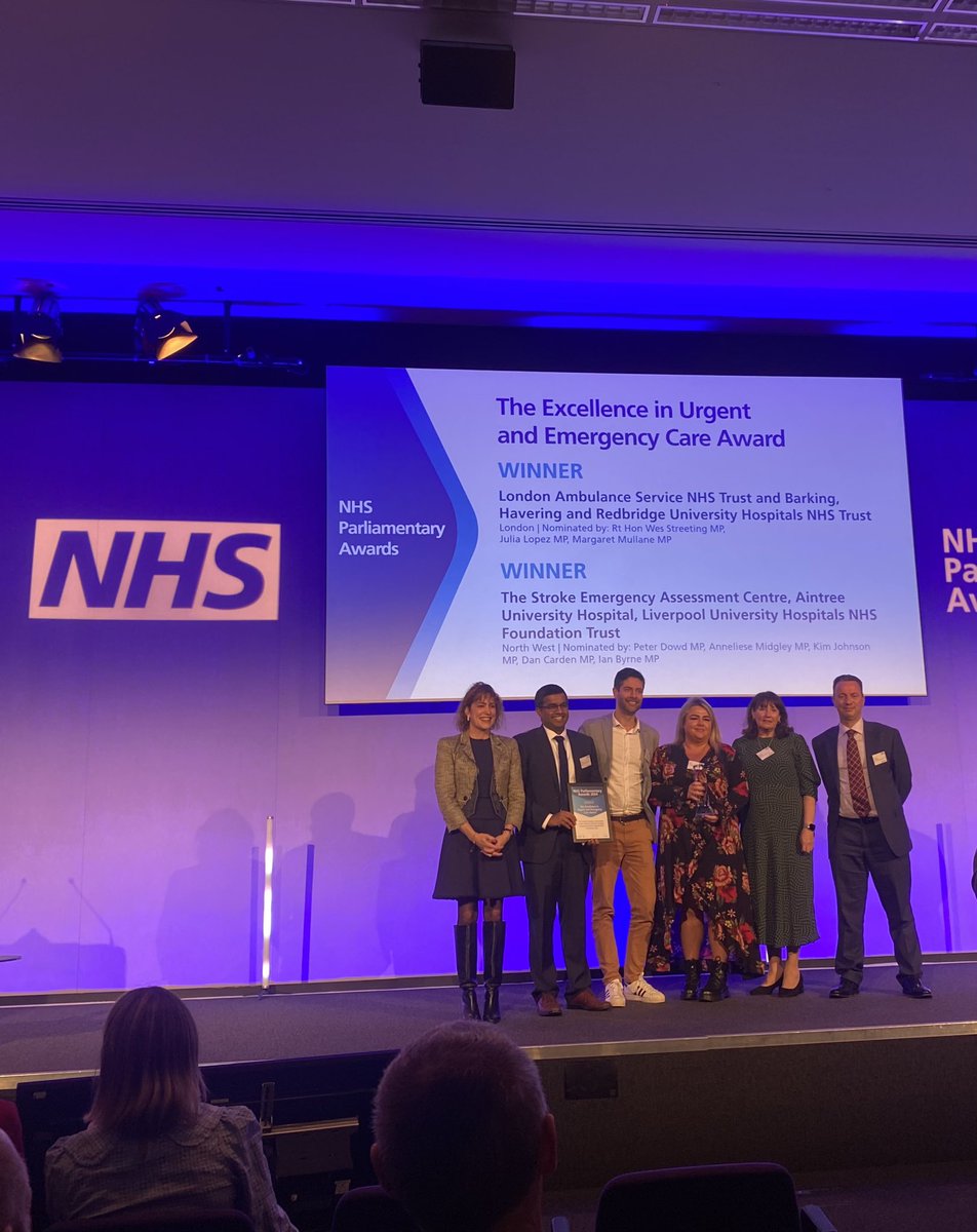 Huge congratulations to the Stroke Emergency Assessment Centre (SEAC) for winning the Excellence in Urgent &amp; Emergency Care Award at the NHS Parliamentary Awards 2024 today! 🏆 

Discover why SEAC was shortlisted here: bit.ly/4gVJGvU

#NHSParlyAwards