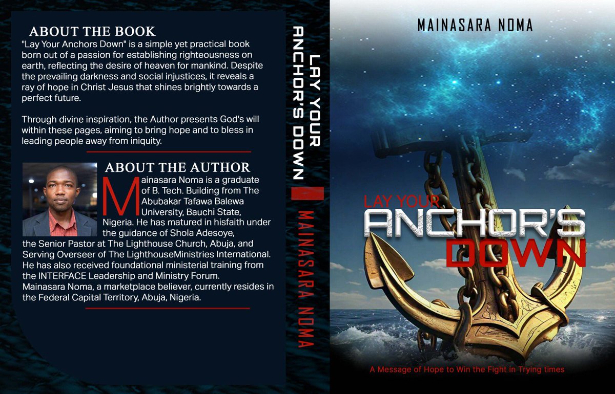 MainasaraNoma's tweet image. BOOK RELEASE ALERT…

My upcoming book, LAY YOUR ANCHOR’s DOWN, written in December 2020, is awaiting final publication to mark my 40th birthday.
Kindly help select the back cover you feel is best for me to use.
#BookReleaseAlart #MessageofHope