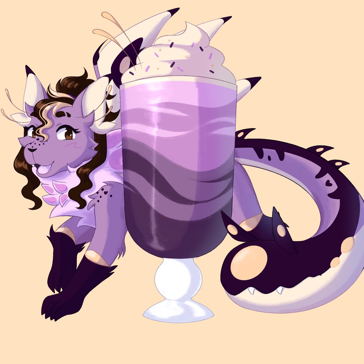 ♡Have you ever wondered what your sona would be like as a drink?♡
•
Got this absolutely tasty drawing a bit ago from <a href="/maplecherri_/">Sky 🍓 Comms Open!</a>! She was fantastic to work with throughout the whole process!! 
Definitely go check out her stuff!!